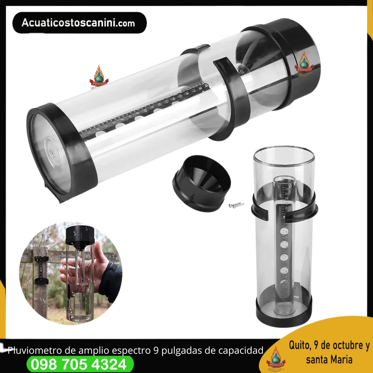 Pluviómetro de 250 mm es un medidor de lluvia de alta capacidad