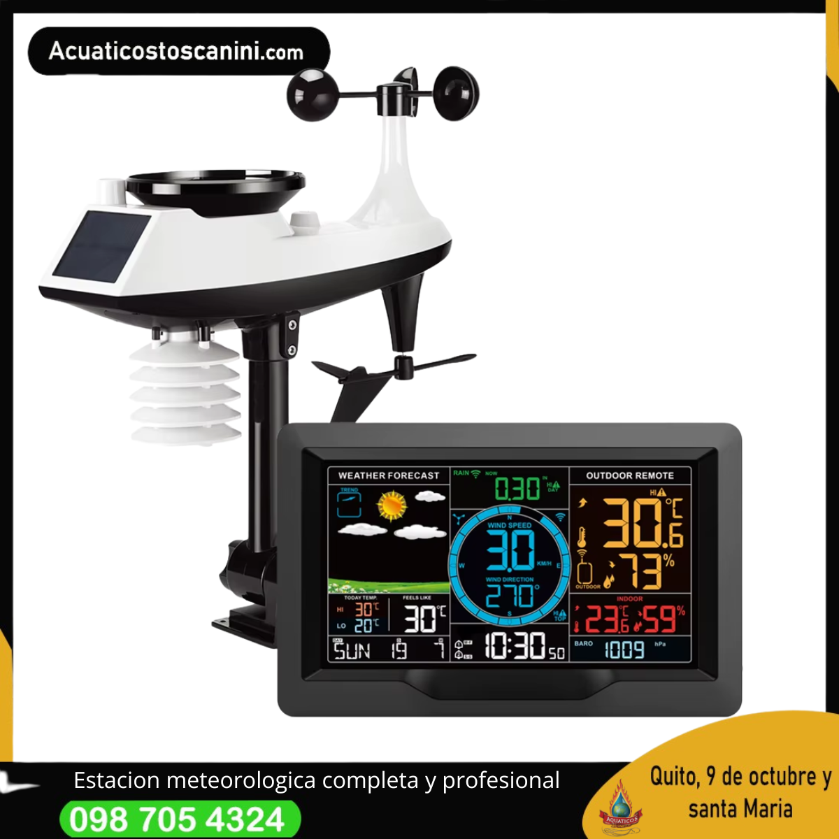 Estación meteorológica completa con sensores externos inalámbrico