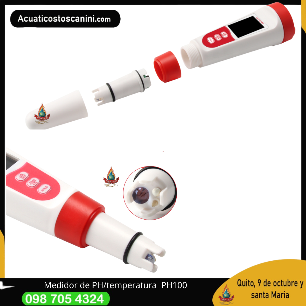 Lapiz medidor de pH para agua y otros liquidos pH100