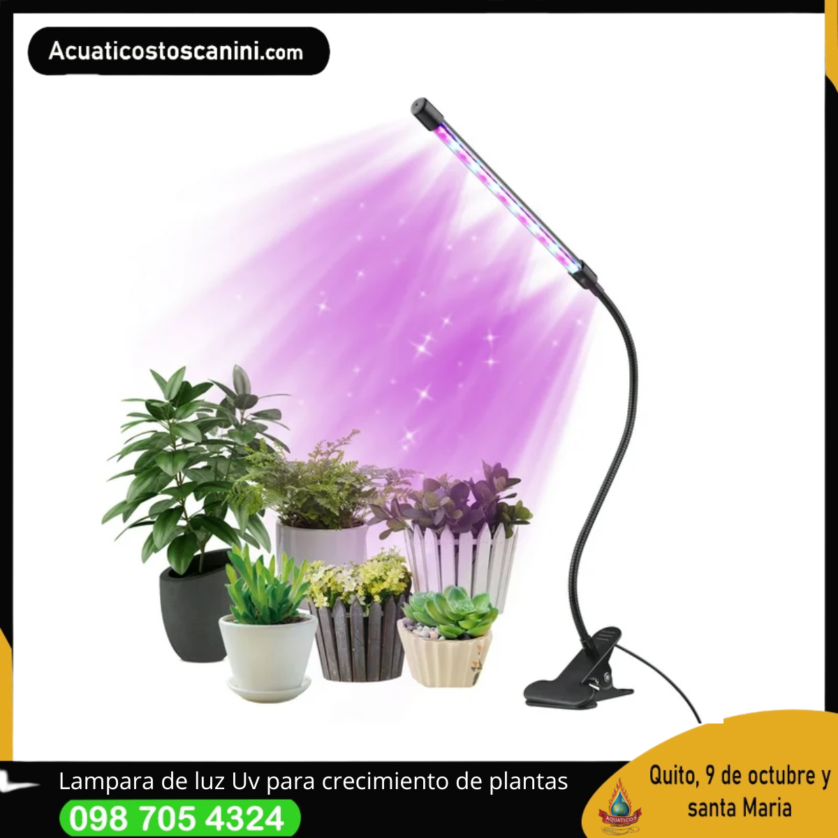 Luz UV de cultivo para plantas de interior 15 LED Luz de cultivo de plantas 