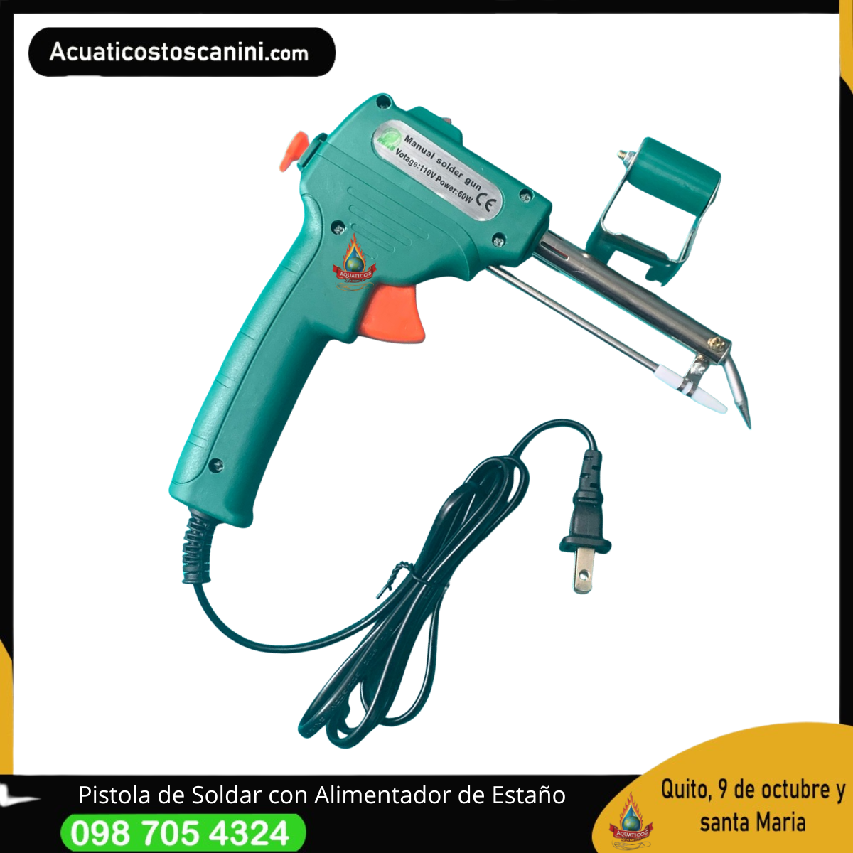 Pistola de Soldar Profesional 60W con Alimentador de Estaño