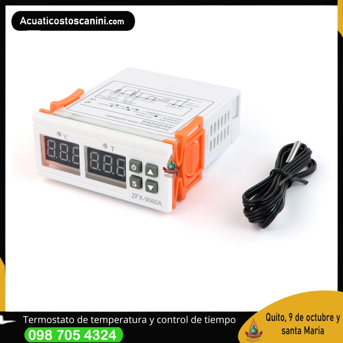 🌡️ Controlador Digital de Temperatura y Temporizador de ciclos ZFX-9060A