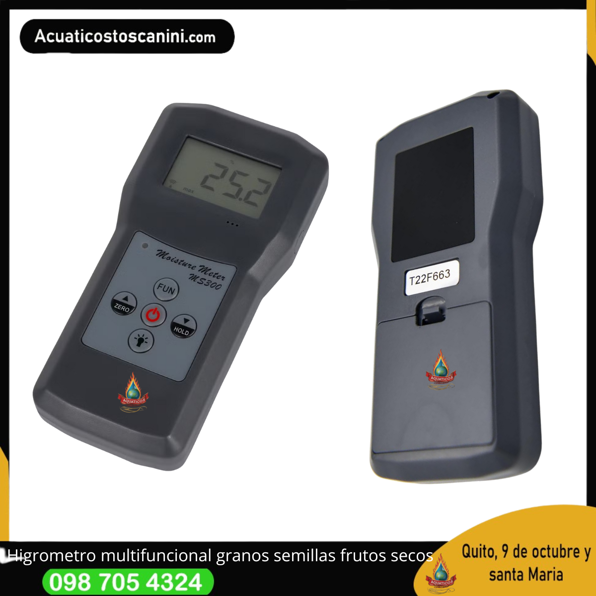 🌾 MS300 – Medidor Inductivo Profesional de Humedad