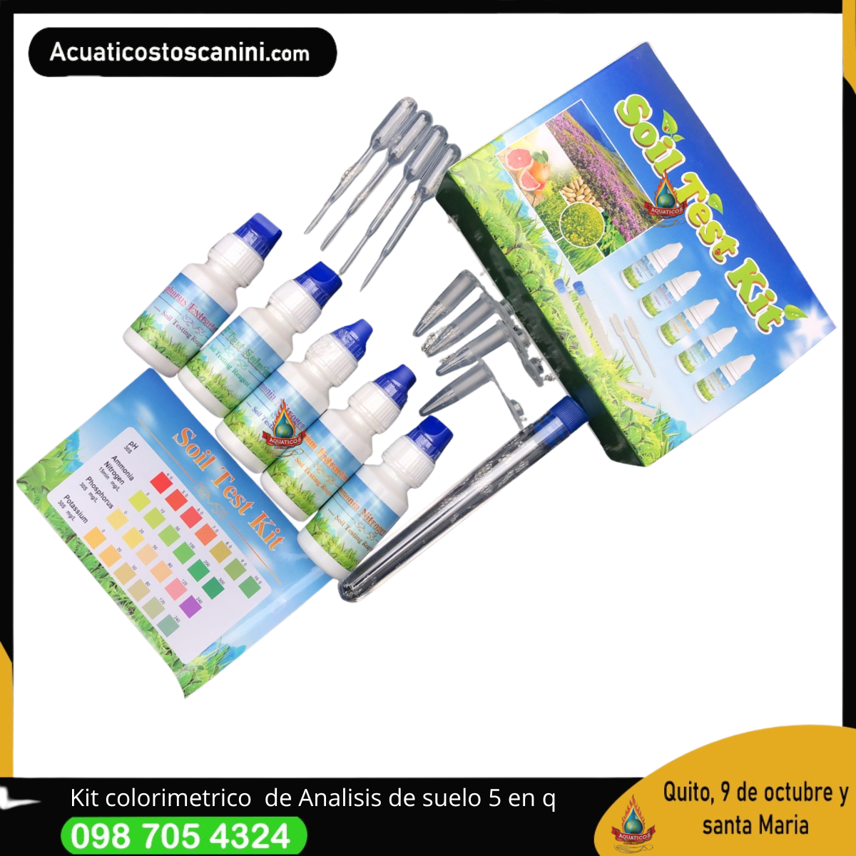 🌱 Soil Test Kit – Kit Completo para Análisis de Suelo (pH – N – P – K)