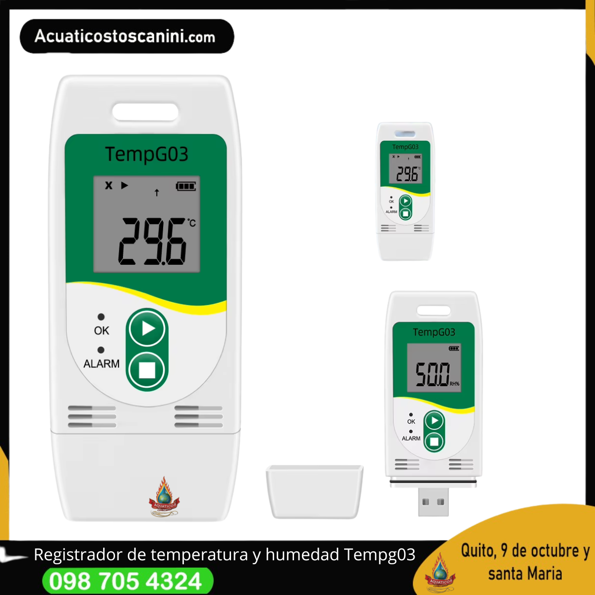 🔥 TempG03 – Registrador Digital de Temperatura y Humedad USB