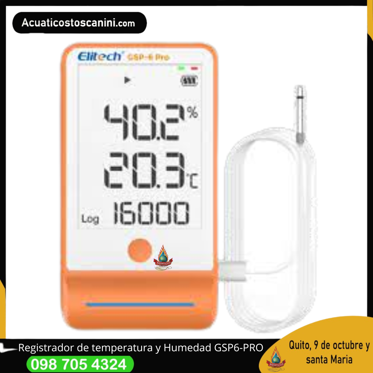 🔥 Elitech GSP-6 Pro — Registrador Profesional de Temperatura y Humedad