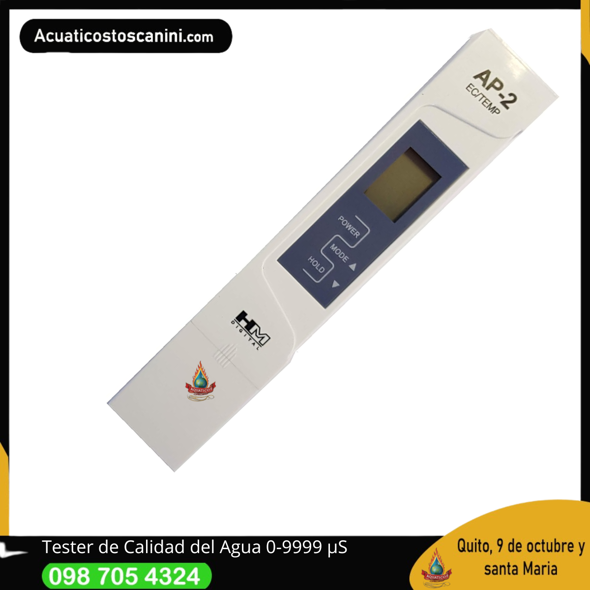 Conductimetro de la calidad ldel agua de 0 a 1999 uS/cm