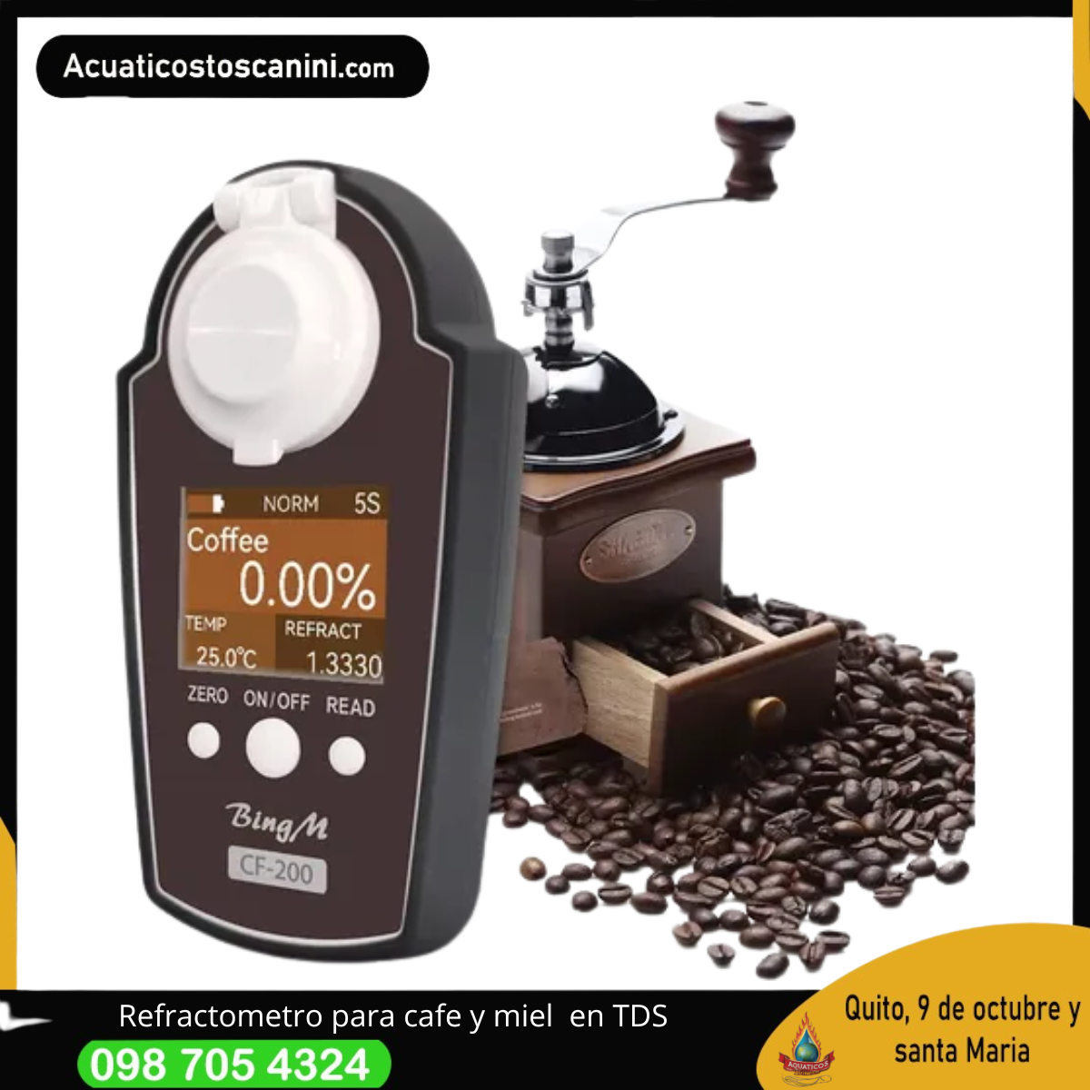 Medidor de concentración de café digital, densitómetro para medición de densidad TDS, refractómetro Brix de concentración de café