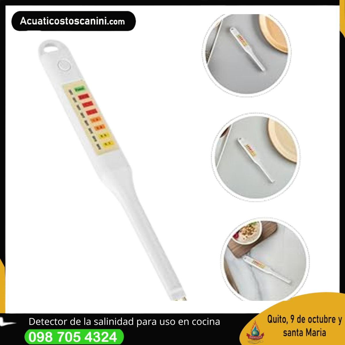 Medidor de Concentración de Sal para Cocinar 