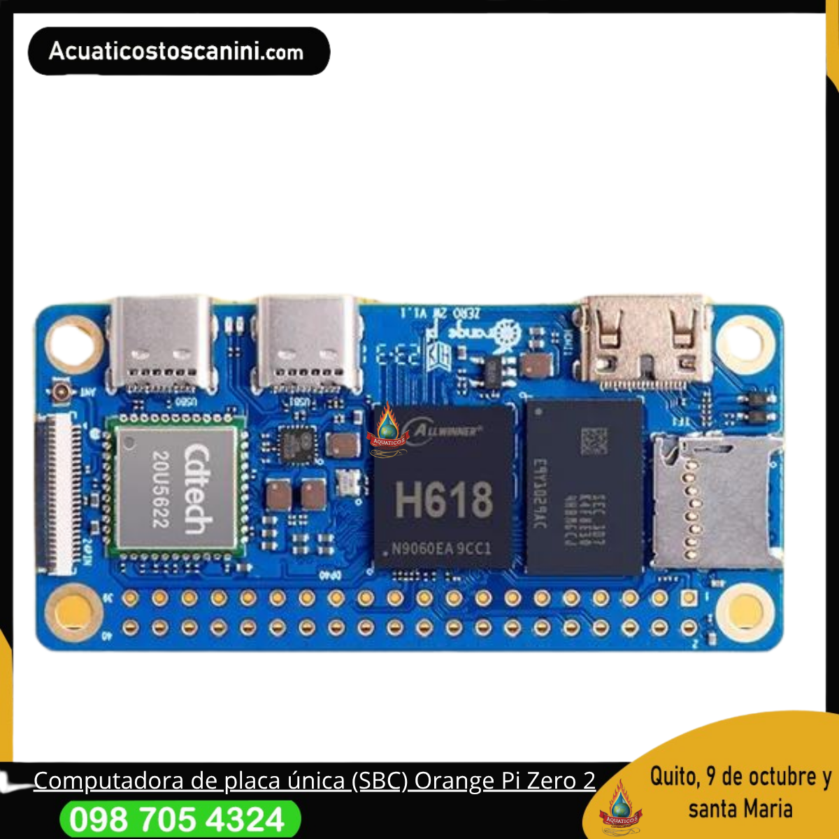 Mini PC Orange Pi Zero 2 – 1 GB RAM Placa de desarrollo Orange Pi Zero 2 Computadora de placa única (SBC) Orange Pi Zero 2