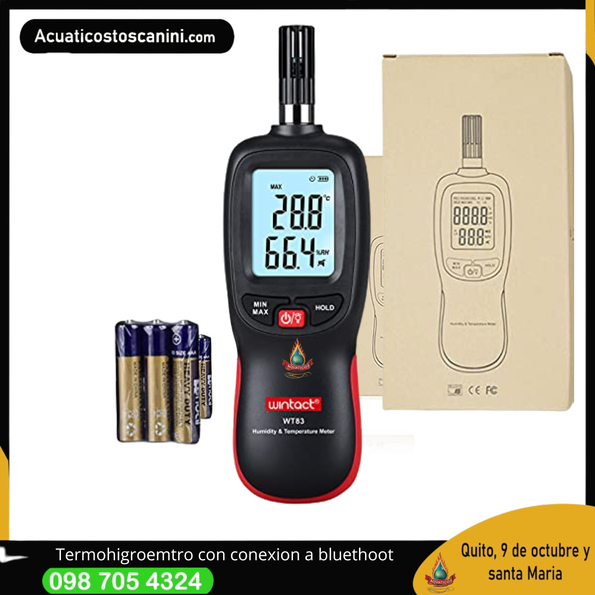 Monitor de Temperatura y Humedad marca Wintact