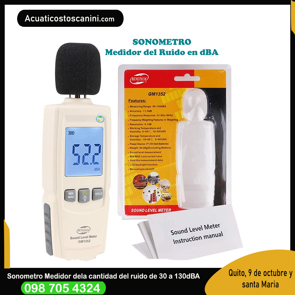 Medidor De Sonido Digital Profesional 30- 130dB nivel de ruido en aire libre o ambiente cerrado