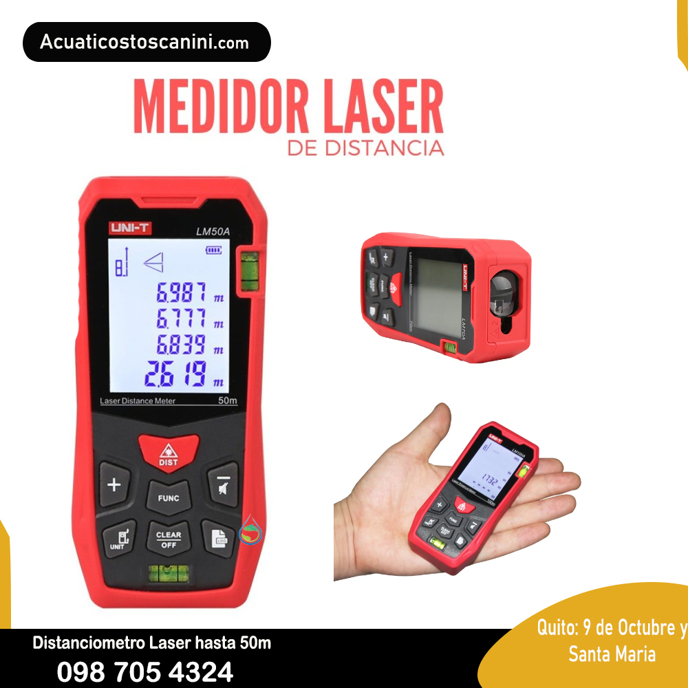 Medidor de distancia láser Infrarrojo alcance 50M 