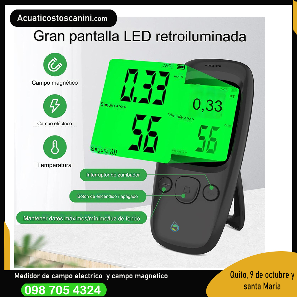 Medidor Digital Lcd De Radiación Electromagnética celular pc laptop tv
