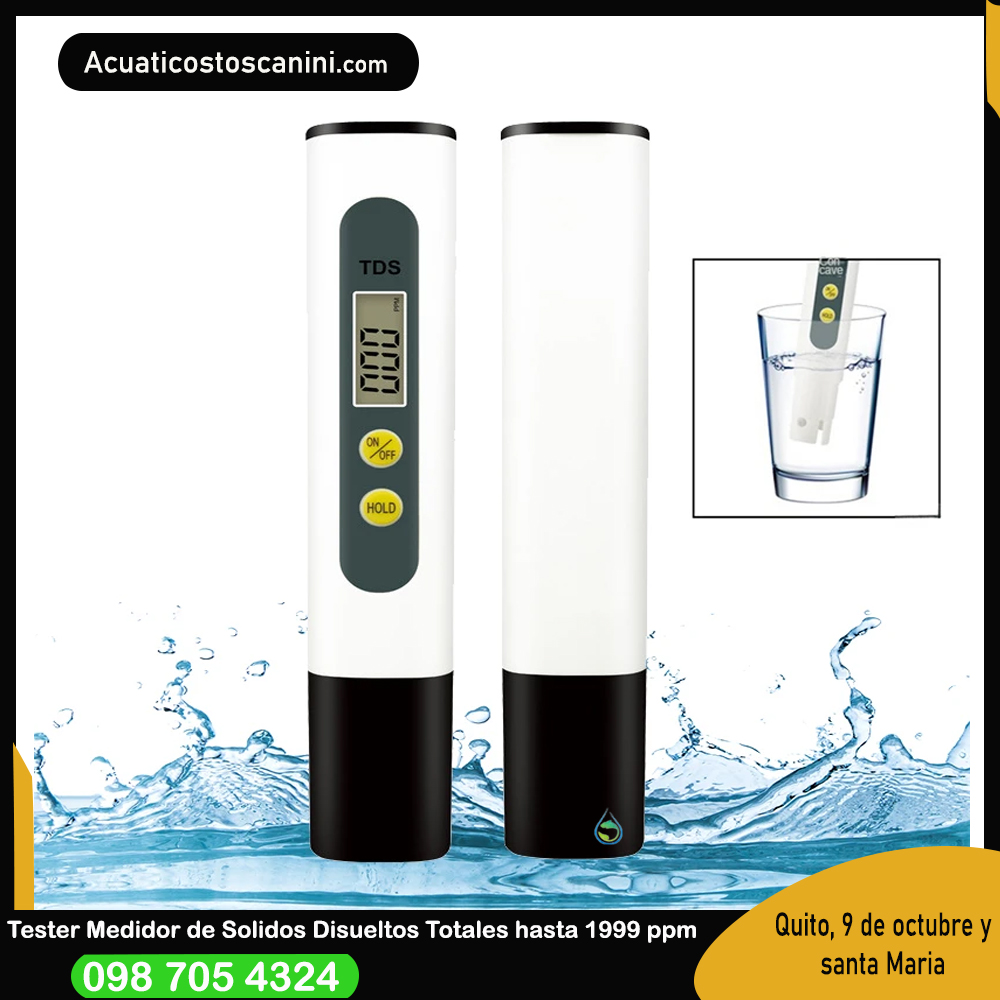 Tester Digital Tds Medidor de la calidad de agua 10000ppm para agua líquidos